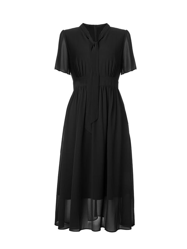 Femalestyle Maya Chiffon Black Dress